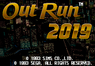 OutRun 2019 title screen for Sega Mega Drive
